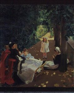 The Park, ca. 1900 (olie på lærred) af Mary Louise MacMonnies