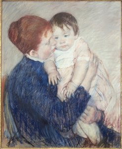 Agatha og hendes barn af Mary Stevenson Cassatt