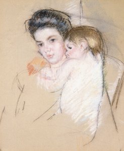 Mor og nøgenbarn, af Mary Cassatt