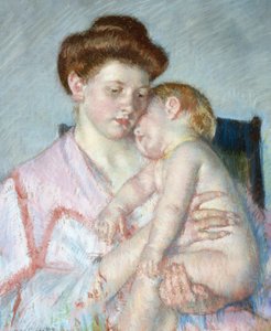 Sleepy Baby, ca. 1910 (pastel på papir) af Mary Stevenson Cassatt