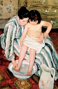 Barnets Bad. Maleri af Mary Stevenson Cassatt (1845-1926)