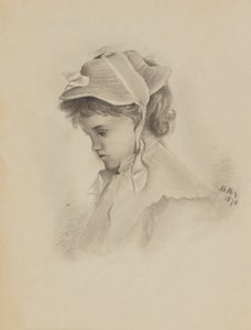 Uden titel Head of a Child Looking Down, 1878. af Mary Vaux Walcott