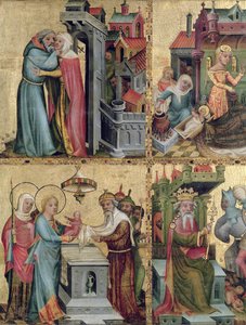 Møde ved Golden Gate og præsentationen i templet, fra Buxtehude-alteret, 1400-10 (tempera på panel) af Master Bertram of Minden