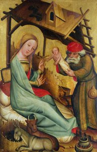 Fødselen fra St. Peters højalter i hamburg, Grabower-alteret, 1383 (tempera på panel) af Master Bertram of Minden