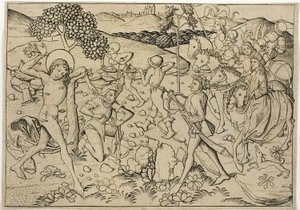 Sankt Sebastians martyrium af Master E.S.