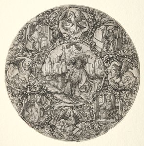 Johannes Døberen omgivet af den latinske kirkes evangelister og fire fædre, 1466.