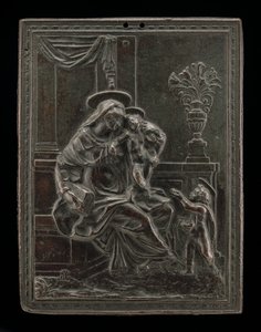 Madonna og barn med Johannes Døberen, sandsynligvis ca. 1600. af Master F.D.