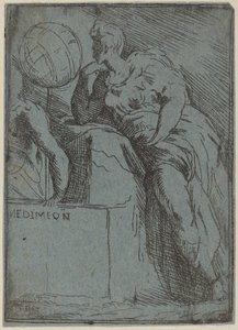 Endymion af Master F.P. after Parmigianino