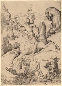 Sankt Georg og dragen af Master FVB and Israhel van Meckenem