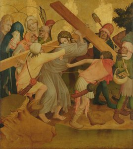 Kristus bærer korset, panel fra St. Thomas-alteret fra Johanneskirken, Hamborg, påbegyndt i 1424 (tempera og olie på panel)