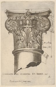 Sammensat kapital med mål, ca. 1537.