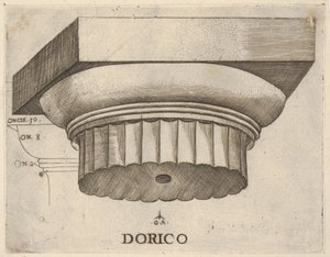 Dorisk kapital med mål, ca. 1537.