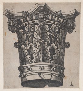 Mirror of Roman Magnificence: Kapital med hoveder og masker, ca. 1537, ca. 1537