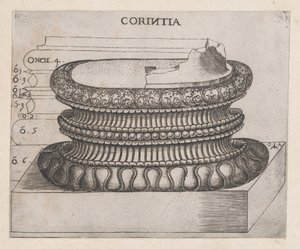Spejl af romersk storhed: korintisk base, ca. 1537, ca. 1537 af Master GA