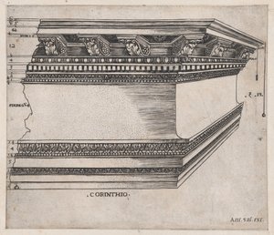 Spejl af romersk storslåethed: Korinthisk entablatur, ca. 1535, ca. 1535