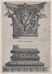 Mirror of Roman Magnificence: Pegasus hovedstad fra Temple of Mars Avenger og dec..., ca. 1537