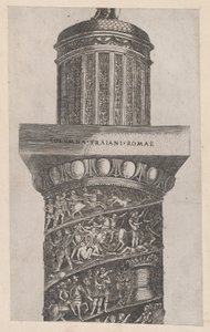Mirror of Roman Magnificence: Den øverste del af Trajans søjle, der viser ara..., 1500-tallet.
