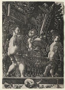Engle, der bærer passionens emblemer af Master H. L.