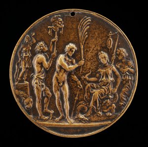 Allegorisk scene - Offer til Diana, anden halvdel af 1400-tallet.