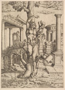 Man Against a Tree, ca. 1543-44. af Master IQV