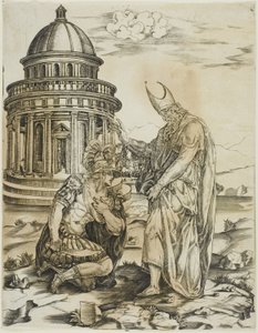 Sankt Ambrosius og kejser Theodosius af Master IRs