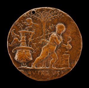 Allegorisk scene [forside], 1500-tallet. af Master I.S.A.