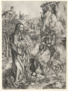Kristi fristelse, 1400-tallet. af Master L Cz