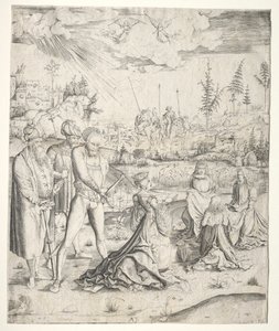 Den hellige Katarinas martyrium af Master MZ