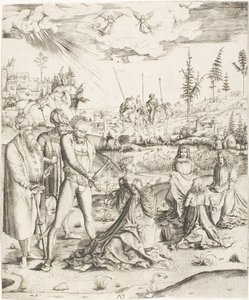 Den hellige Katarinas martyrium af Master MZ