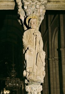Mullion med figur af Saint James, Portico of Glory, Cathedrale Santiago de Compostela
