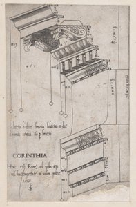 Mirror of Roman Magnificence: Entablature fra Forum of Trajan, Rom, 1537., 1537.