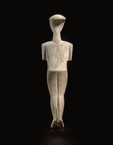 Kykladisk tilbagelænet kvindefigur, navnestykke af Schuster-mesteren, Early Cycladic II, ca. 2400 f.Kr. (marmor) af Master Schuster