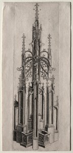 Design til en gotisk springvand, ca. 1470. af Master W with the Key