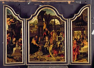 En Triptykon; Magiernes tilbedelse; Fødselen og Præsentationen i Templet; Bebudelsen