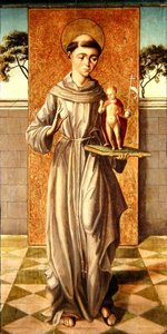 Sankt Antonius af Padova med Kristusbarnet (olie på panel) af Master of Astorga
