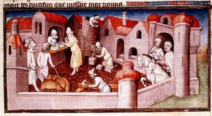 Scene fra Marco Polos Book of Marvels..., begyndelsen af det 15. århundrede af Master of Boucicaut