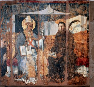 Sankt Eleutherius af Tournai og Sankt Placidus (Fresco af Master of Cesio