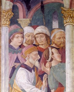 Italien, Piemonte-regionen, Alessandria-provinsen, fresko i kapel ved basilikaen Santa Maria Assunta