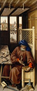 Bebudelse Triptykon (Merode altertavle), ca. 1427-32 (olie på eg) af Master of Flémalle