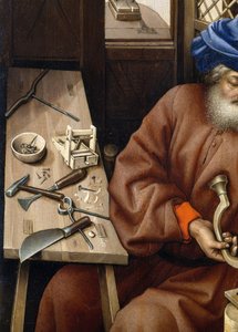 Bebudelse Triptykon (Merode altertavle), ca. 1427-32 (olie på eg) af Master of Flémalle