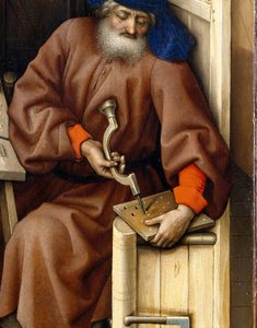 Bebudelse Triptykon (Merode altertavle), ca. 1427-32 (olie på eg) af Master of Flémalle