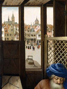 Bebudelse Triptykon (Merode altertavle), ca. 1427-32 (olie på eg) af Master of Flémalle