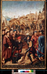 Legenden om Saint Rombaut (The Legend of Saint Rumbold). Maleri af mesteren i Frankfurt (1460-omkring 1533). Olie på træ. flamsk renæssancekunst. Eremitagemuseet, Sankt Petersborg.