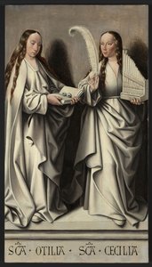 De hellige Ottilia og Cecilia Panel af St Anne-altertavlen, ca 1503-1506 af Master of Frankfurt