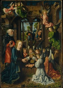 The Adoration of the Christ Child, ca. 1500 (olie på egetræspanel)