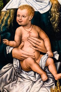 The Adoration of the Magi, ca. 1510 (Tempera og olie på træ (eg)) af Master of Frankfurt