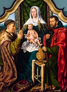 The Adoration of the Magi, ca. 1510 (Tempera og olie på træ (eg)) af Master of Frankfurt