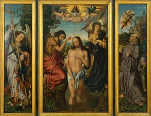 Triptykon om Kristi dåb - Mester af Frankfurt (1460-ca. 1533) - ca. 1510 - Olie på træ - 169x213,5 - Museu Nacional d
