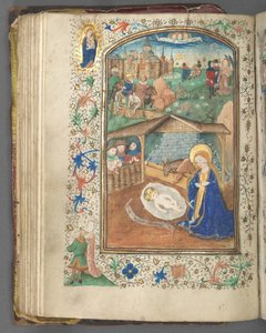 Timebog Brug af Utrecht: fol. 62v, Fødselen, ca. 1460-1465.