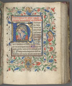 Timebog Brug af Utrecht: fol. 63r, Initial med Hellig Treenighed, ca. 1460-1465.